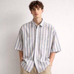 Vintage The Fox Collection Striped Button Down Shirt Large